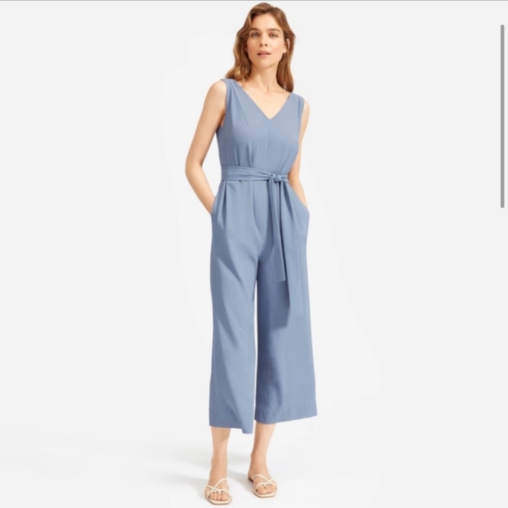 Everlane Go Weave Jumpsuit Blue Size 12